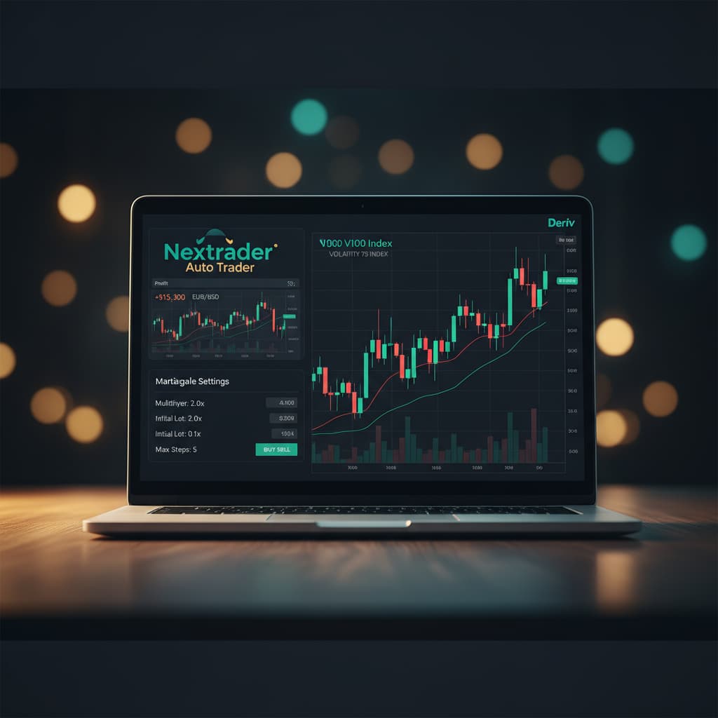 How to Automate Deriv V100 Trades: Nextrader Deriv Bot Martingale Guide